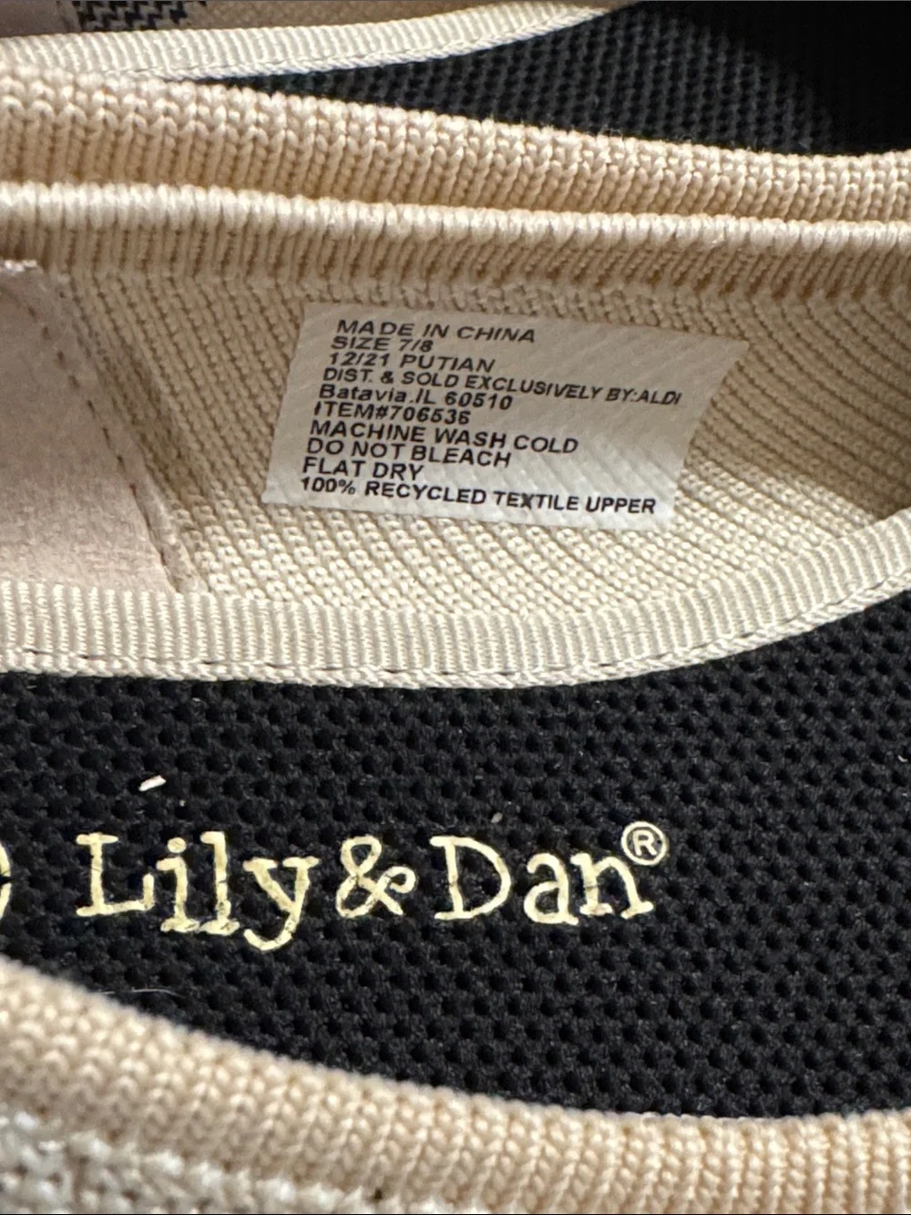 Lily & Dan Kids Two-Tone Knit Ballet Flats in Black and Cream